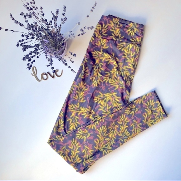 LuLaRoe Softest Wheat Print Leggings - Picture 1 of 4